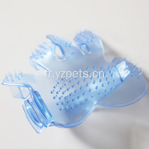 Gant de brosse de toilettage de bain pour animaux de compagnie en silicone pour chien et chat